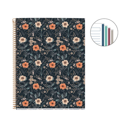 Cahier ligné à spirale A4 – Bloom British Bloom