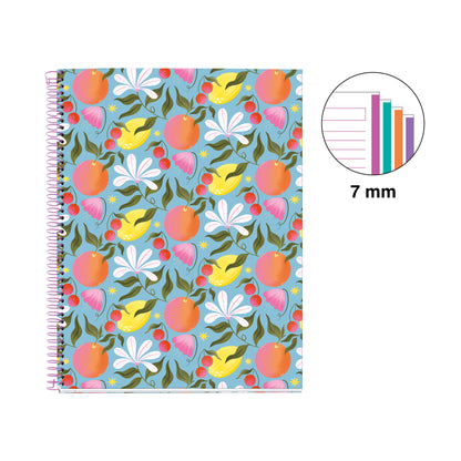Cahier ligné à spirale A4 – Happy Fruits
