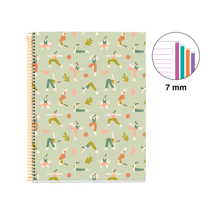 Cahier ligné à spirale A4 – Yoga