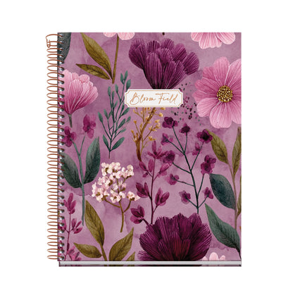 Cahier ligné à spirale A5 – Bloom Field (rose)