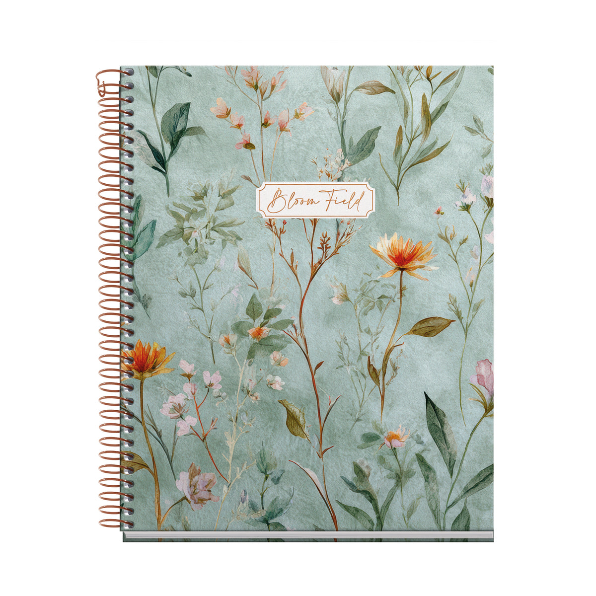 Cahier ligné à spirale A5 – Bloom Field (vert)