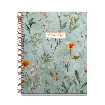 Cahier ligné à spirale A5 – Bloom Field (vert)