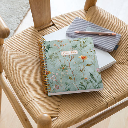 Cahier ligné à spirale A5 – Bloom Field (vert)