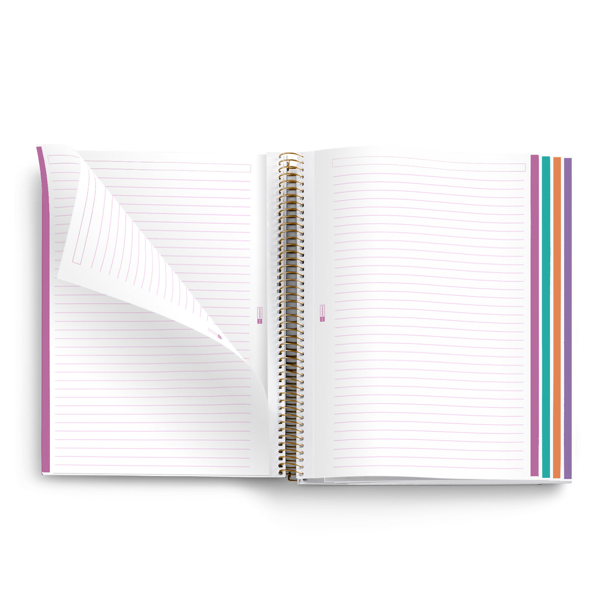 Cahier ligné à spirale A4 – Vintage Daisies (orange)
