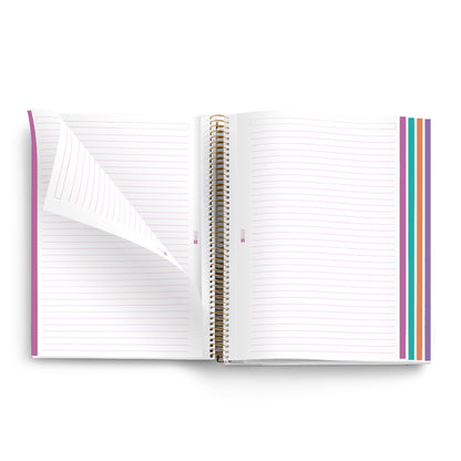 Cahier ligné à spirale A4 – Vintage Daisies (orange)