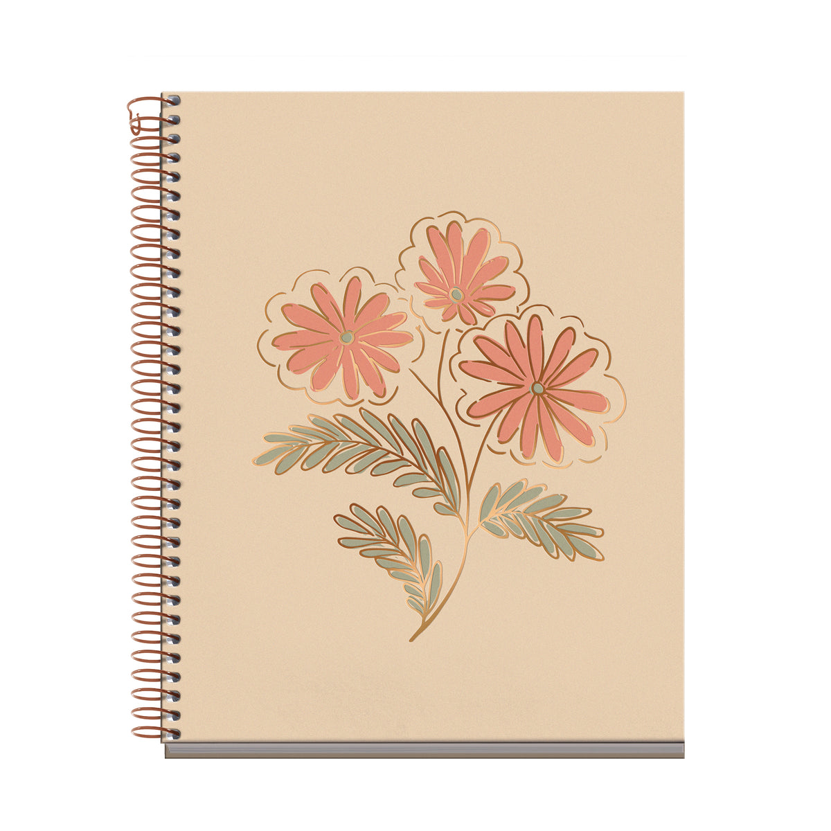 Cahier ligné à spirale A5 – Vintage Daisies (fleur)