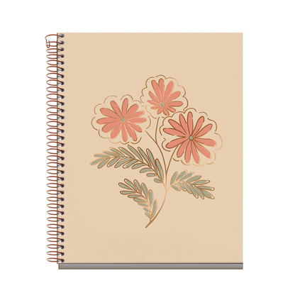Cahier ligné à spirale A5 – Vintage Daisies (fleur)