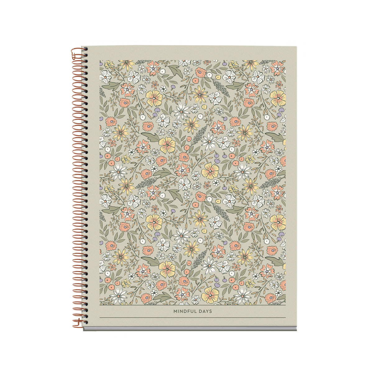 Cahier ligné à spirale A4 – Floral Garden Vert
