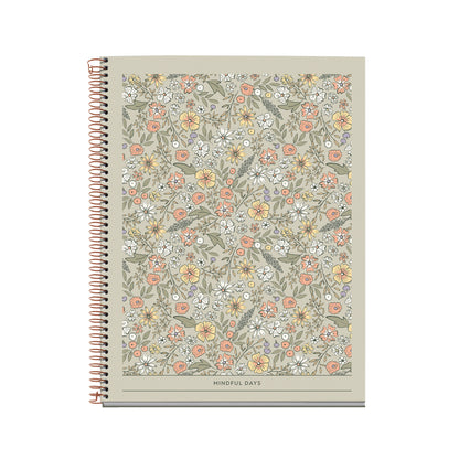 Cahier ligné à spirale A4 – Floral Garden Vert