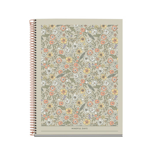 Cahier ligné à spirale A4 – Floral Garden Vert