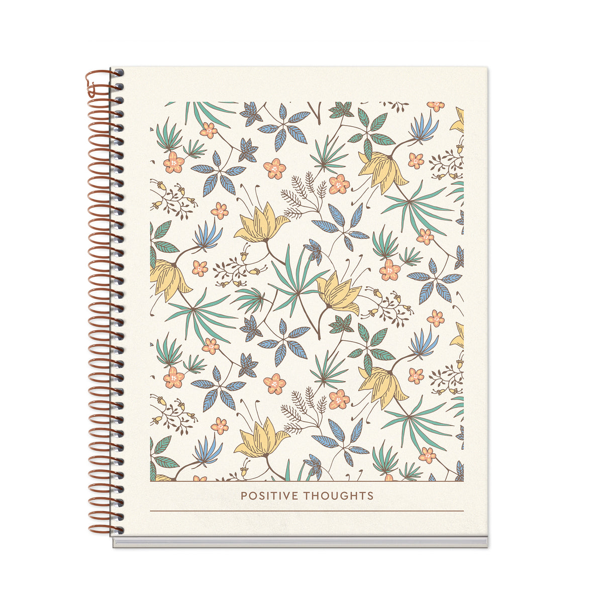 Cahier ligné à spirale A5 – Floral Garden (crème)