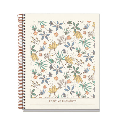 Cahier ligné à spirale A5 – Floral Garden (crème)