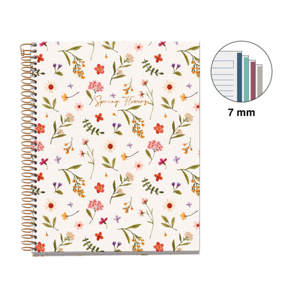 Cahier ligné à spirale A5 – Spring (crème)