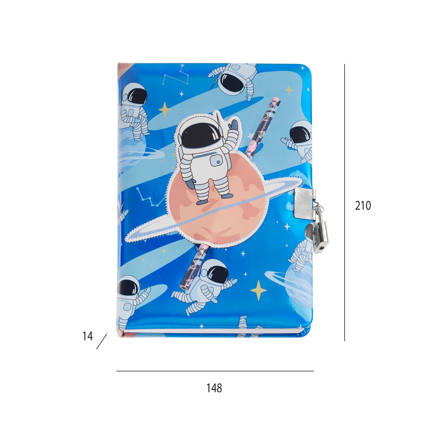 Journal intime holographique avec crayon - Astronaute