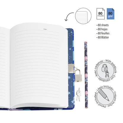 Journal intime holographique avec crayon - Astronaute