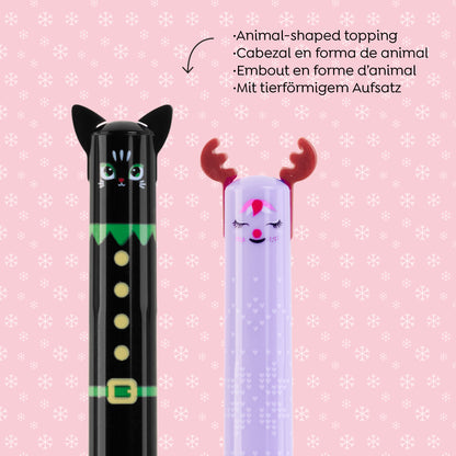 Présentoir de 6 cahiers en peluche avec stylo bille - Noël