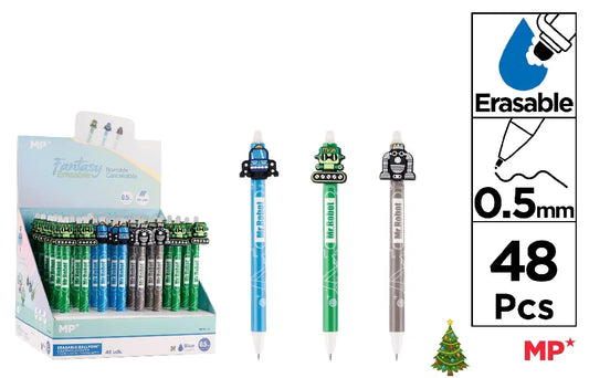 Display of 48 0.5mm ROBOT erasable ballpoint pens