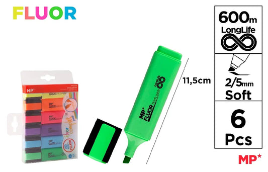 Pack of 6 NEON textliner highlighters