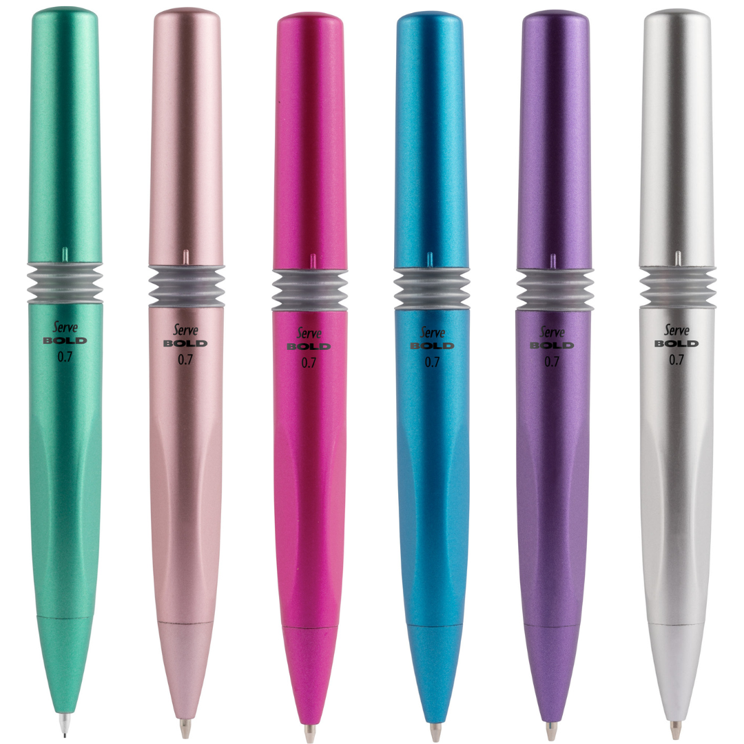 Display of 36 Mechanical pencils 0.7mm Bold METALLIC