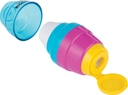 Display of 24 SIMPLE pencil sharpeners with eraser BOBO