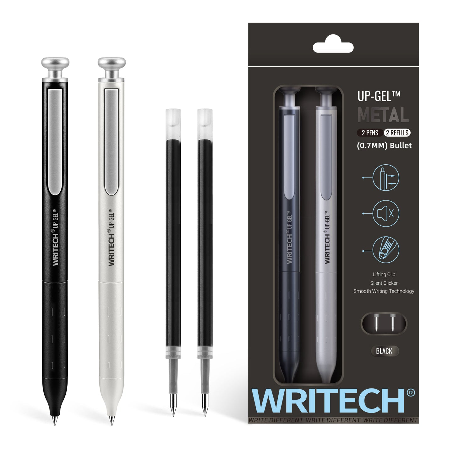 Stylo UP-Gel Métal 0.7mm - Encre noire