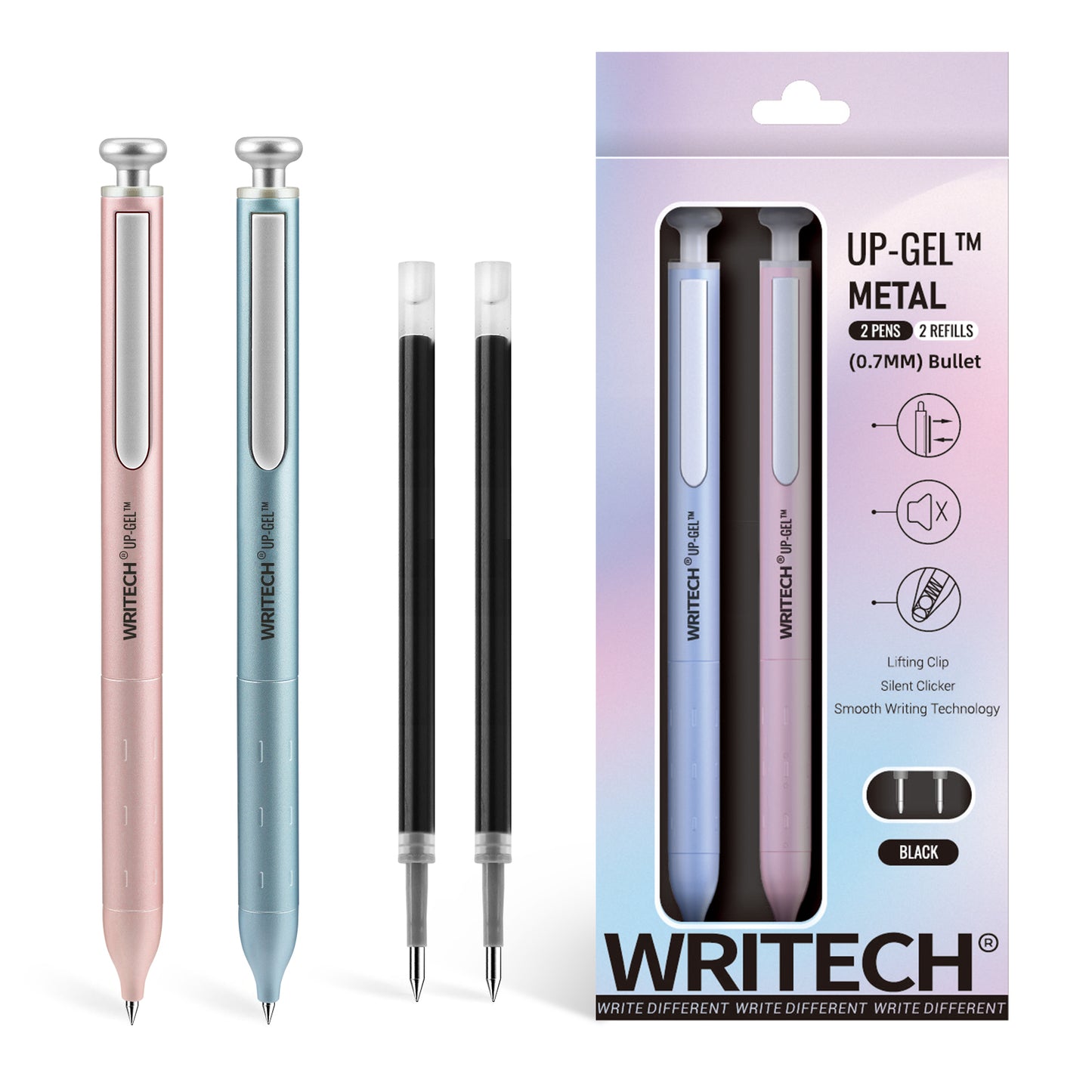Stylo UP-Gel Métal 0.7mm - Encre noire