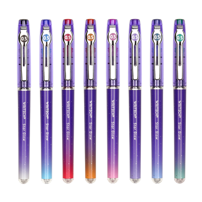 Set of 8 liquid ink roller pens 0.5mm